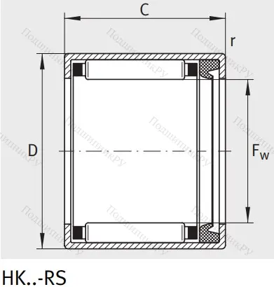 Игольчатый подшипник HK 2020 2RS L 271 от производителя  INA