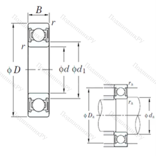 Подшипник шариковый радиальный 6204 2RD C 3
