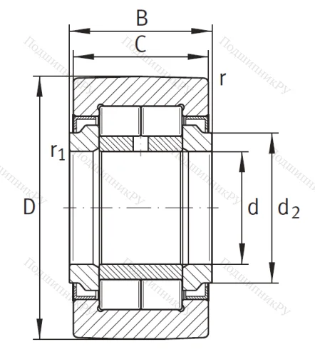 Игольчатый подшипник NUTR 15 от производителя  INA