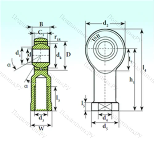 Подшипник скольжения сферический TSF 30 C от производителя  ISB