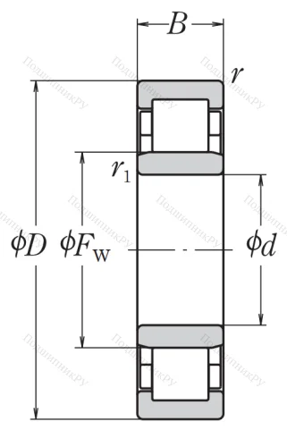 Роликовый цилиндрический подшипник NU 216 W C 3 от производителя  NSK