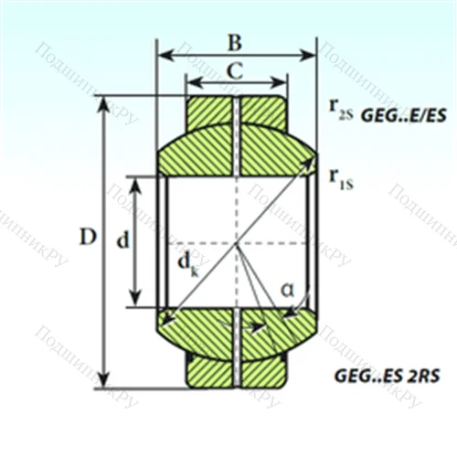 Подшипник скольжения сферический GEG 80 ES 2RS