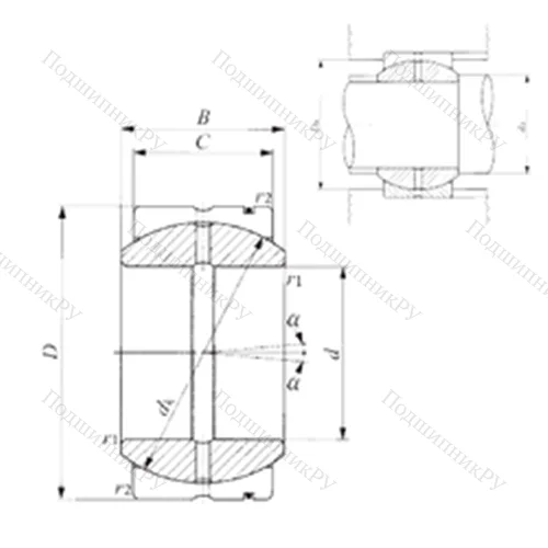 Подшипник скольжения сферический SB 203216