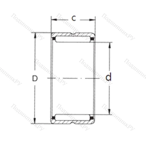 Подшипник игольчатый радиальный NKS 14