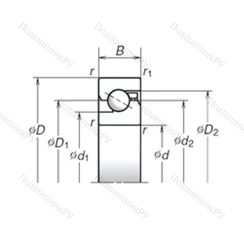 Подшипник шариковый упорно-радиальный 25TAC 62B от производителя  NSK