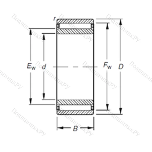 Подшипник игольчатый радиальный NAO 20X 35X 17