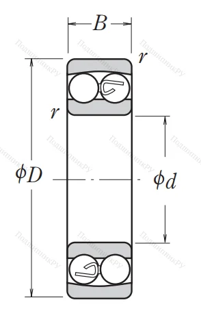 Двухрядный шариковый подшипник 1202 от производителя  NSK