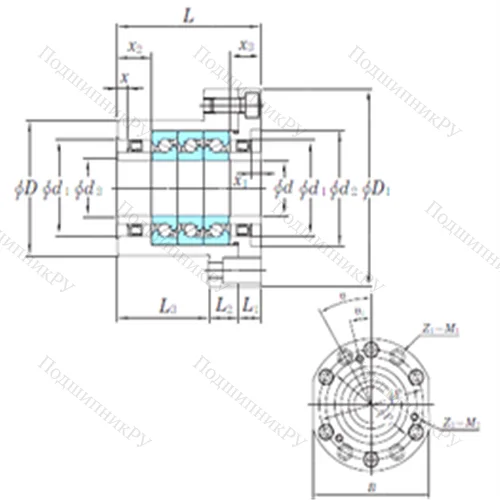 Подшипник шариковый упорно-радиальный BSU 4072BDF - T