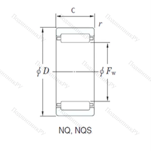 Подшипник игольчатый радиальный NQ 20/20
