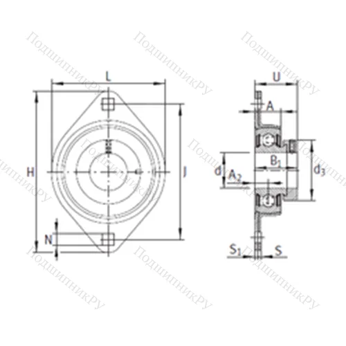 Подшипниковый узел шариковый радиальный PCSLT 25