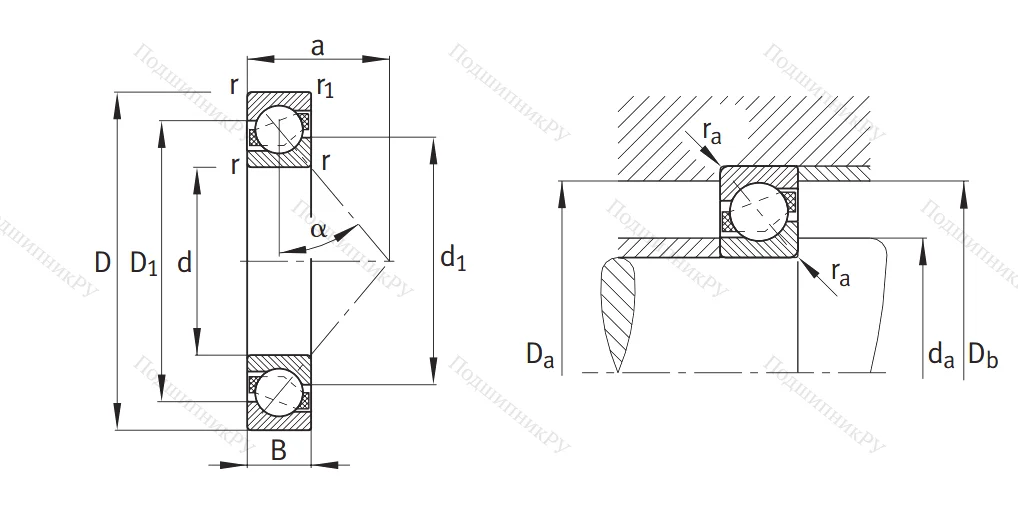 Однорядный шариковый подшипник