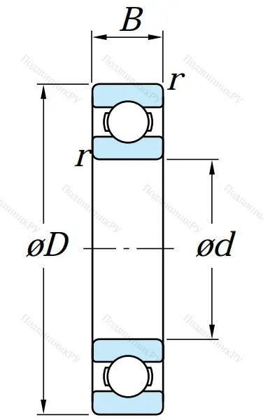Однорядный шариковый подшипник