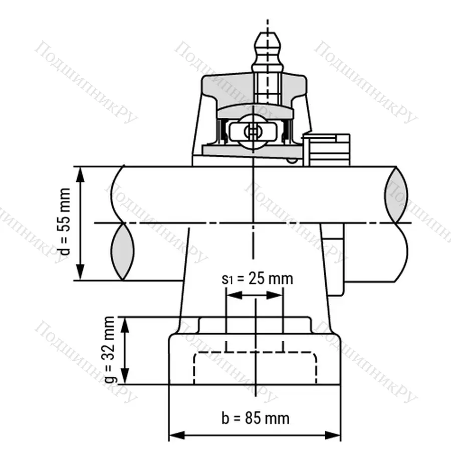 Подшипниковый узел UKP 312+H 2312 - Вал: 55 мм