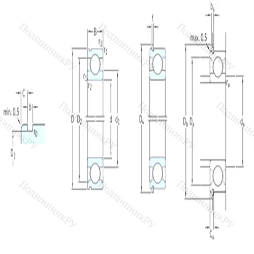 Подшипник шариковый радиальный 6408NR