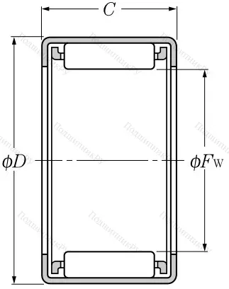 Игольчатый подшипник HK 3016 C от производителя  NTN