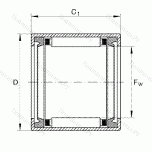 Подшипник роликовый игольчатый с одним наружным штампованным кольцом SCE 49-PP