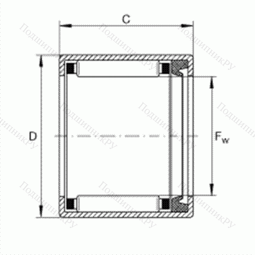 Подшипник роликовый игольчатый с одним наружным штампованным кольцом SCE 2422-P
